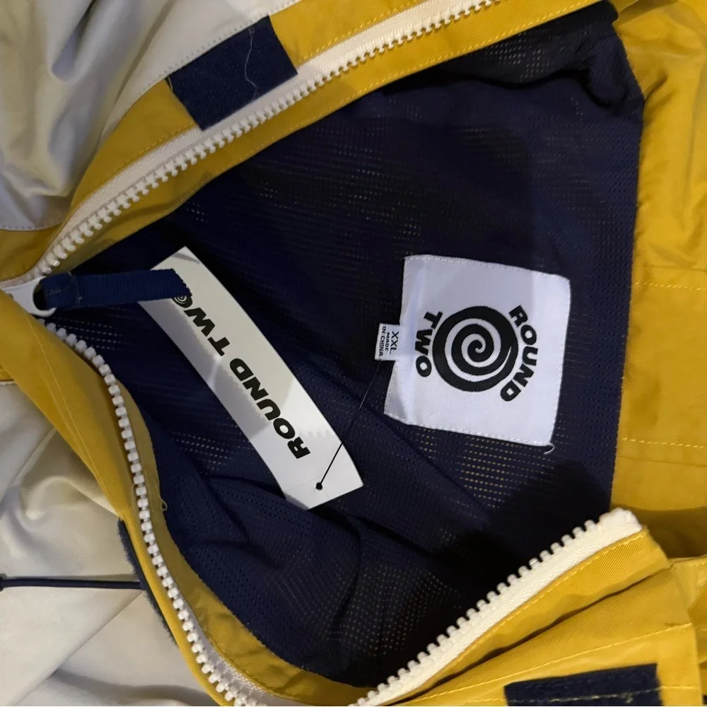 Yellow and White Hooded Jacket